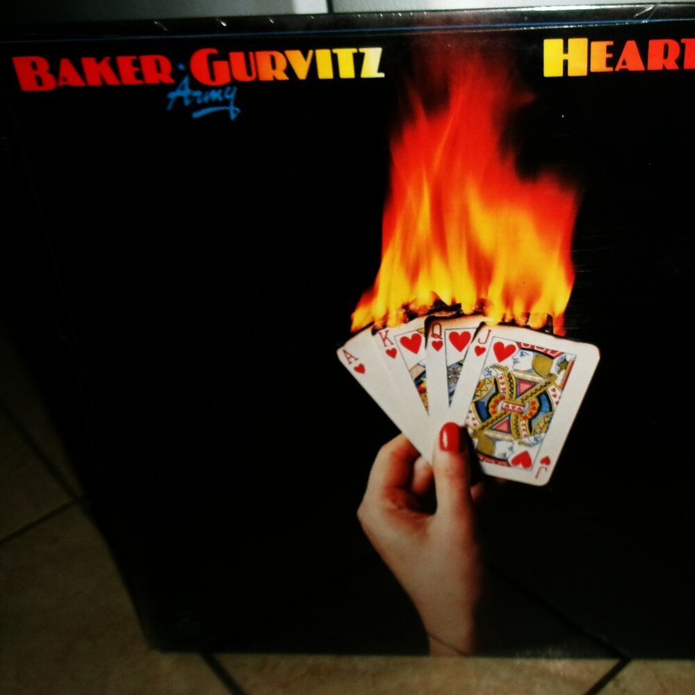 ginger baker gurvitz army hearts on fire sealed 1976 lp - hard rock cream drums